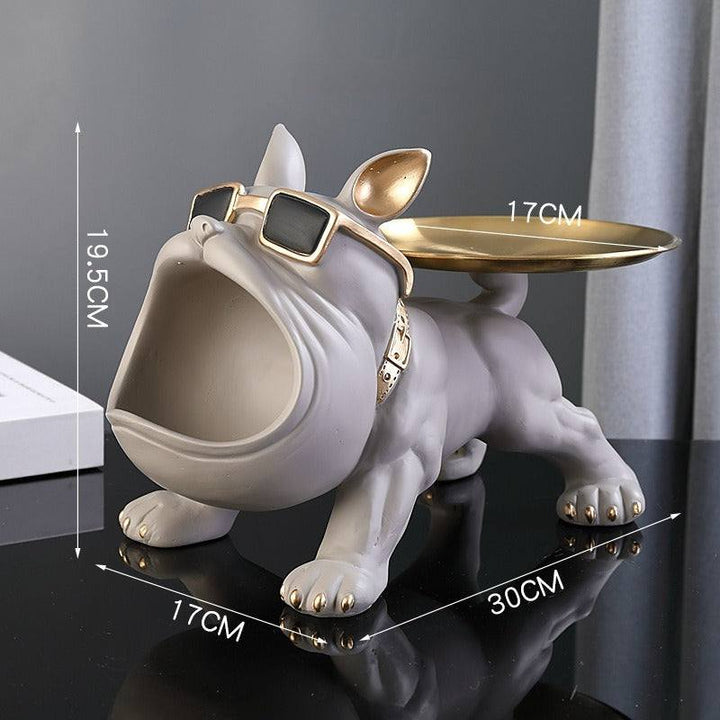 Mylovyhome Bulldog Storage Tray Decoration