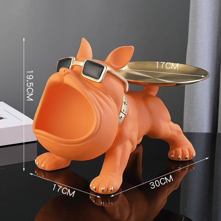 Mylovyhome Bulldog Storage Tray Decoration