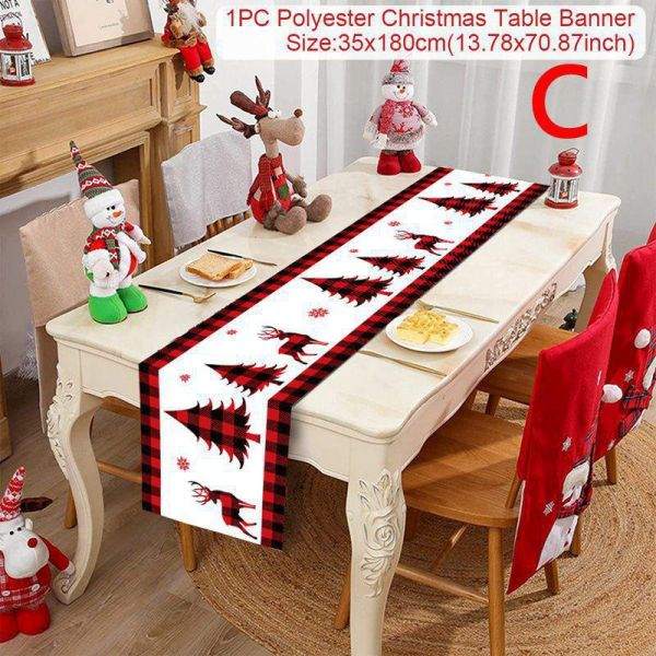 Mylovyhome Table Christmas Imitation Linen Tablecloth