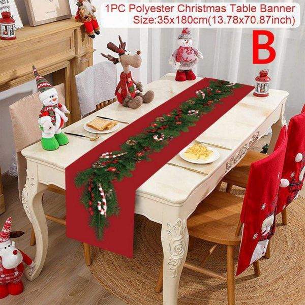 Mylovyhome Table Christmas Imitation Linen Tablecloth