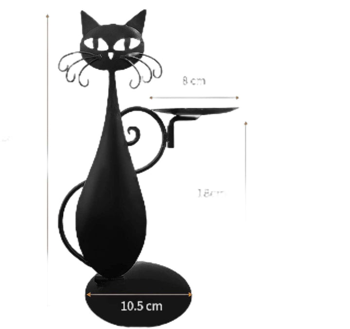 Mylovyhome Personalized Black Cat Candle Holder Ornament