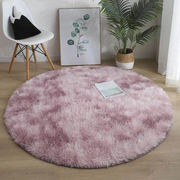 Plush Round Silk Wool Carpet