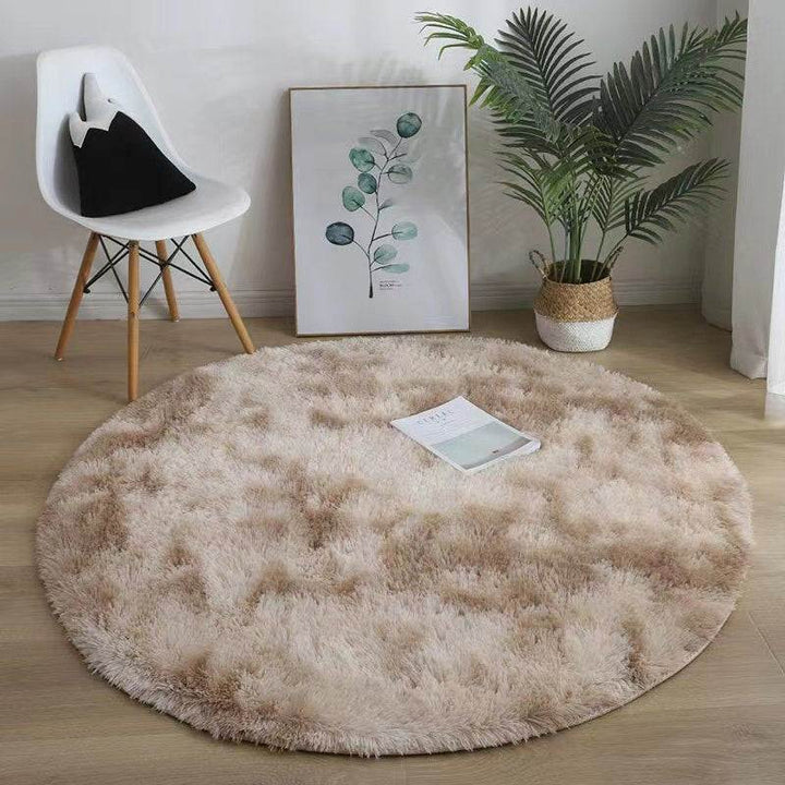 Plush Round Silk Wool Carpet