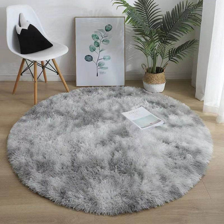 Plush Round Silk Wool Carpet