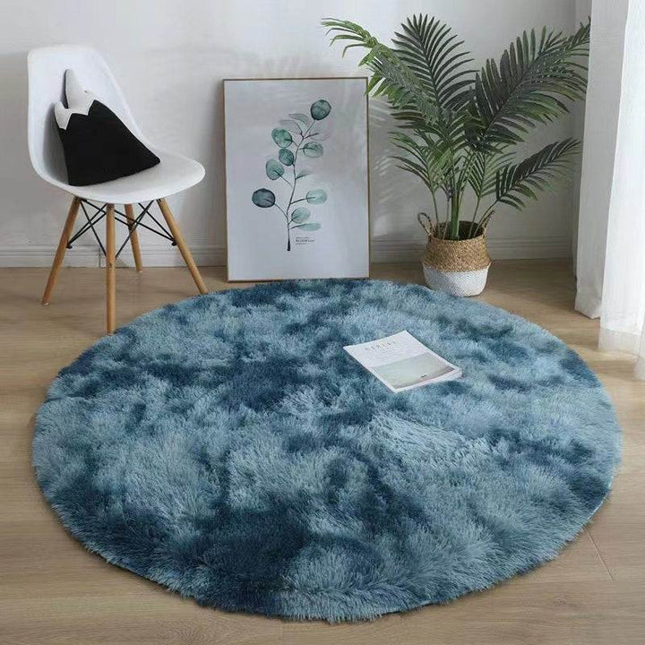 Plush Round Silk Wool Carpet