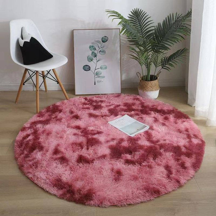 Plush Round Silk Wool Carpet