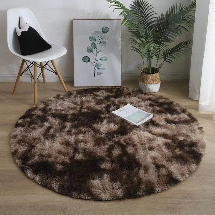 Plush Round Silk Wool Carpet