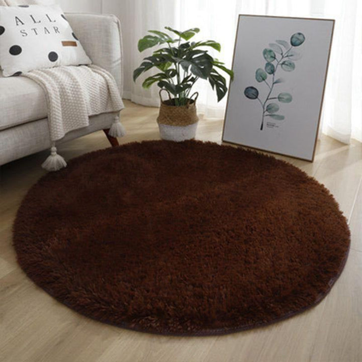 Plush Round Silk Wool Carpet