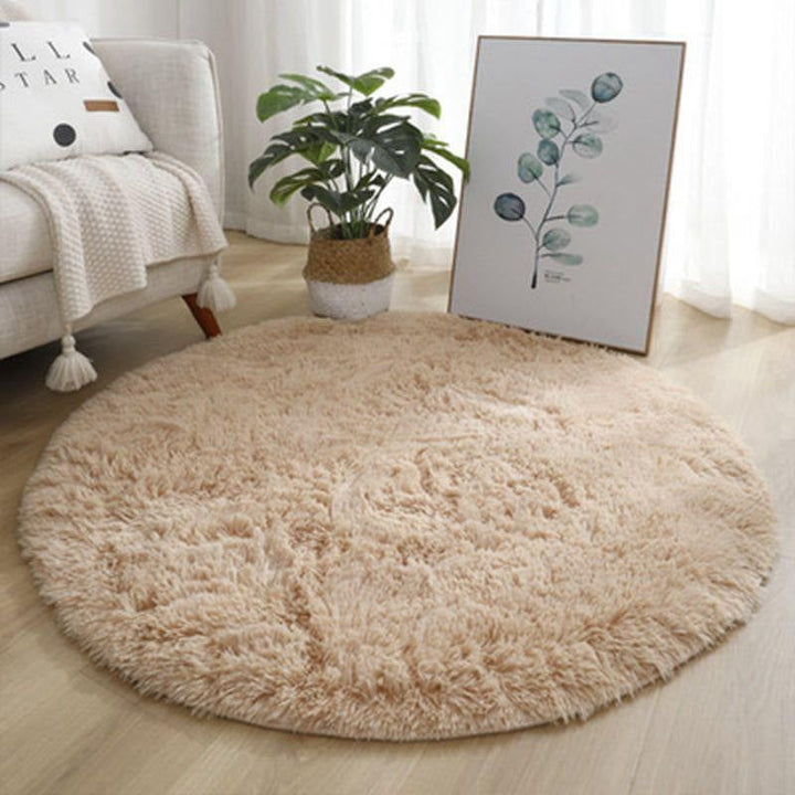 Plush Round Silk Wool Carpet