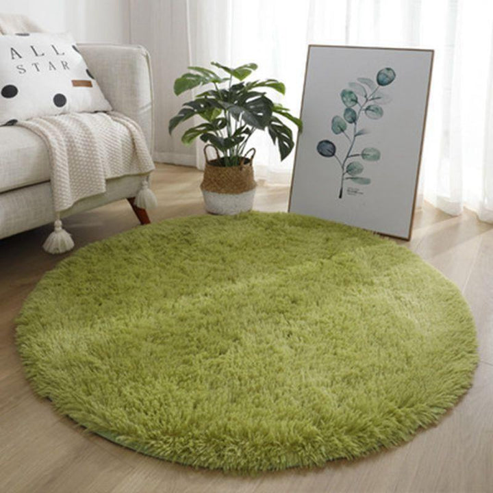 Plush Round Silk Wool Carpet