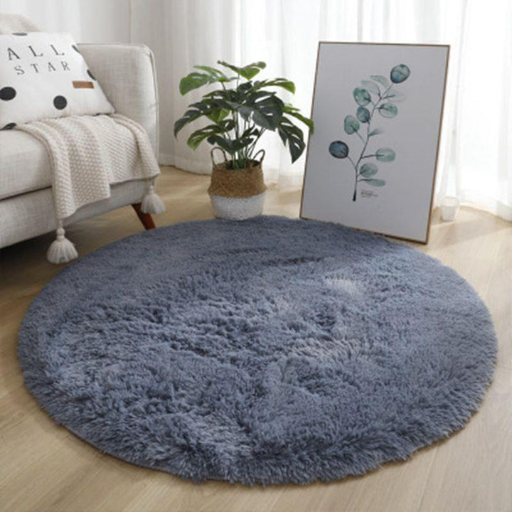 Plush Round Silk Wool Carpet