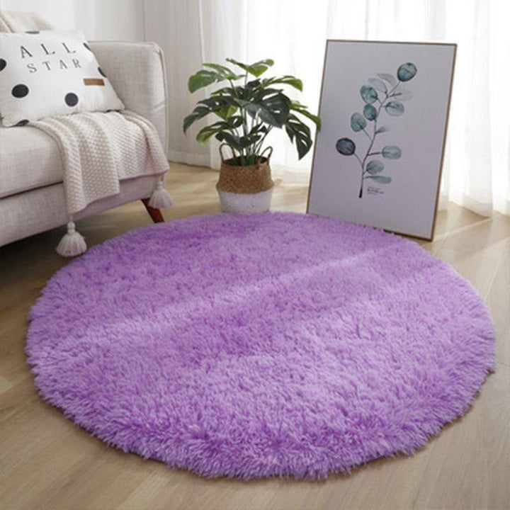 Plush Round Silk Wool Carpet