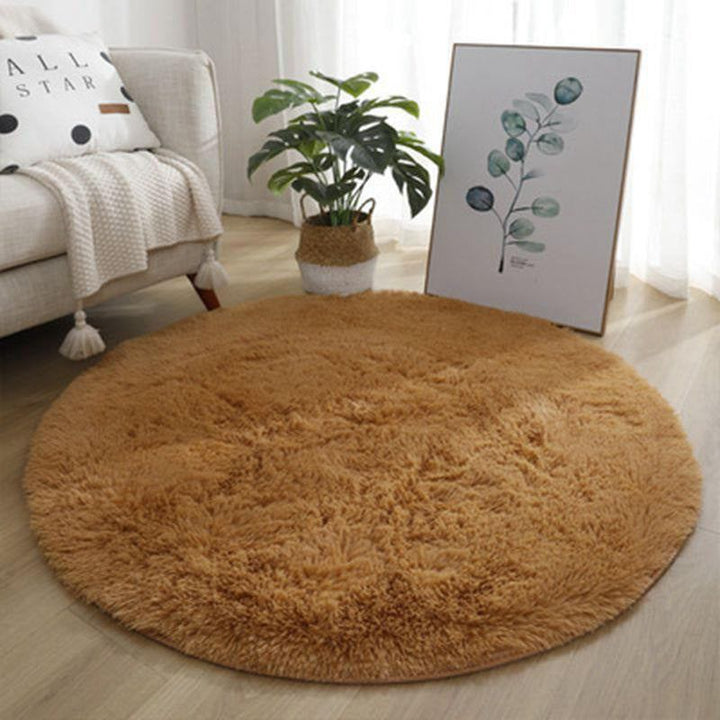 Plush Round Silk Wool Carpet