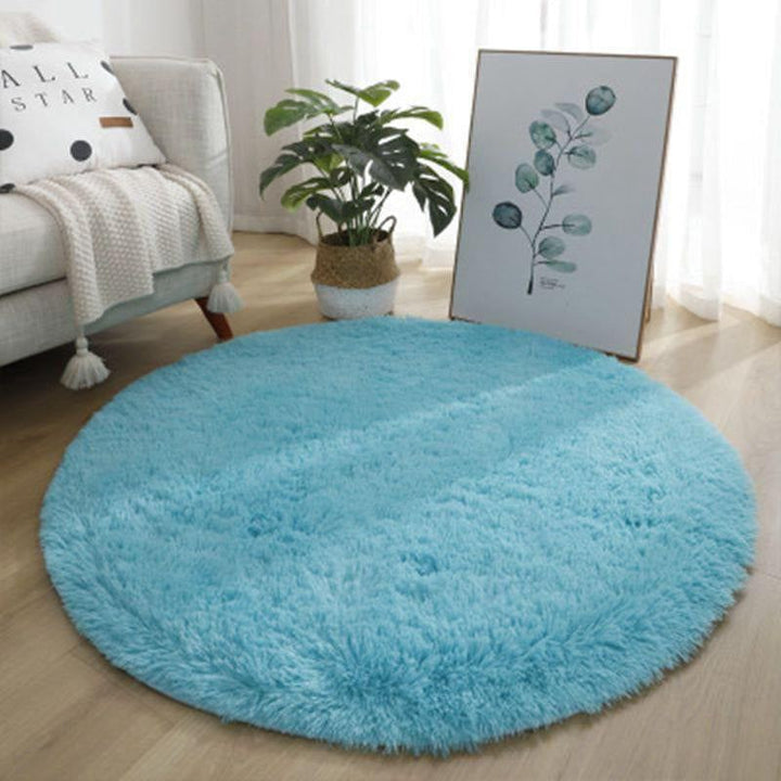 Plush Round Silk Wool Carpet