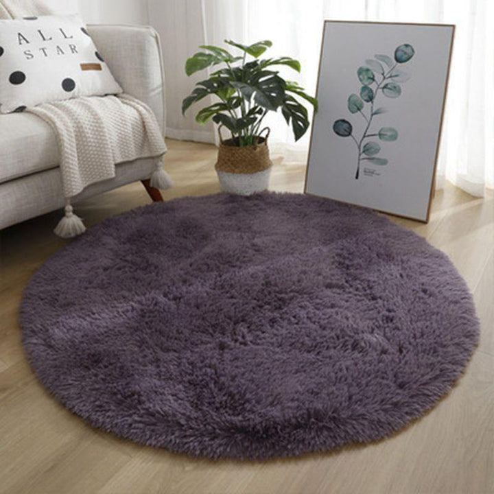 Plush Round Silk Wool Carpet