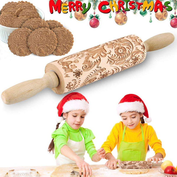 Christmas Wooden Rolling Pin